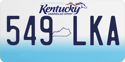 KY license plate 549LKA