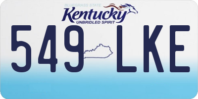 KY license plate 549LKE
