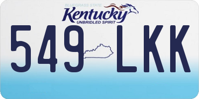 KY license plate 549LKK