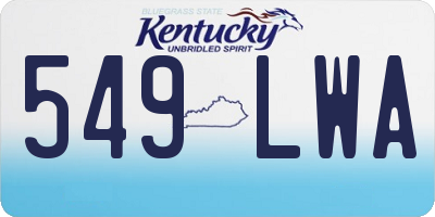 KY license plate 549LWA