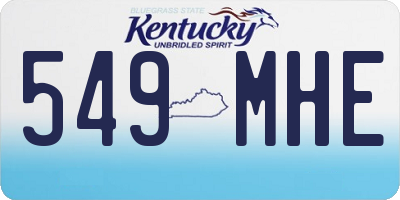 KY license plate 549MHE