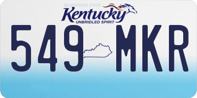 KY license plate 549MKR