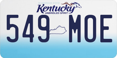 KY license plate 549MOE