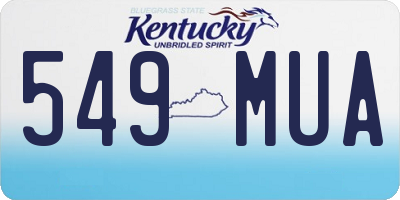 KY license plate 549MUA