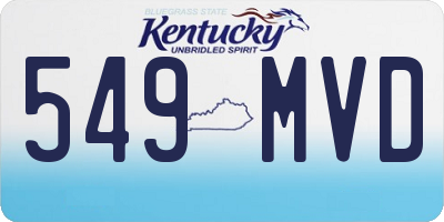 KY license plate 549MVD