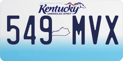 KY license plate 549MVX