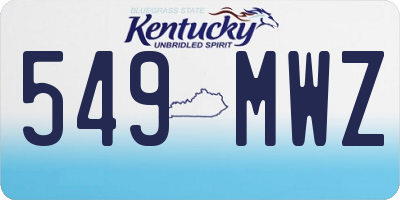 KY license plate 549MWZ