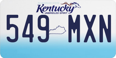 KY license plate 549MXN