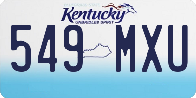 KY license plate 549MXU