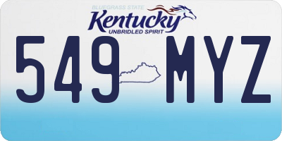 KY license plate 549MYZ
