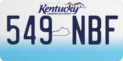 KY license plate 549NBF