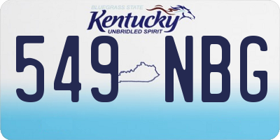 KY license plate 549NBG