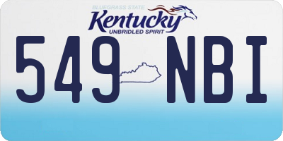 KY license plate 549NBI
