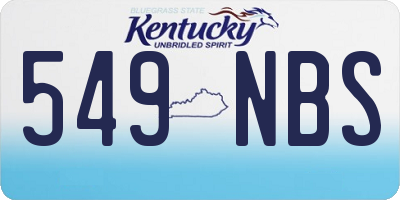 KY license plate 549NBS