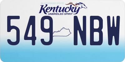 KY license plate 549NBW