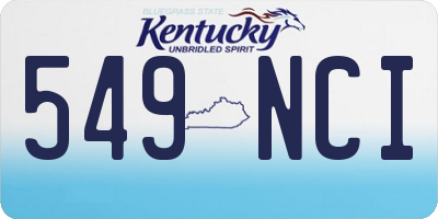 KY license plate 549NCI