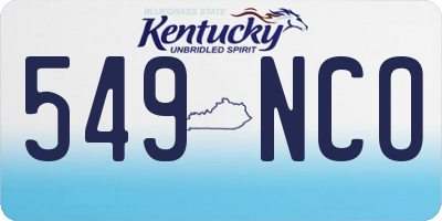 KY license plate 549NCO