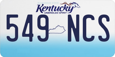 KY license plate 549NCS