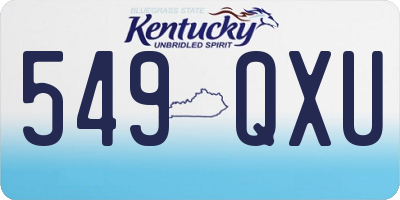 KY license plate 549QXU