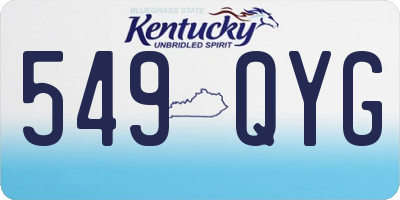 KY license plate 549QYG