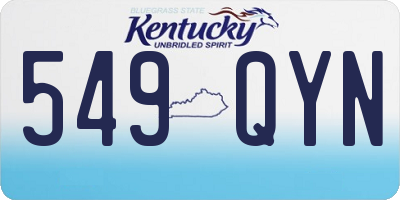 KY license plate 549QYN