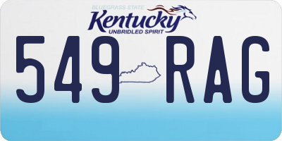 KY license plate 549RAG