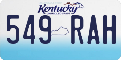KY license plate 549RAH