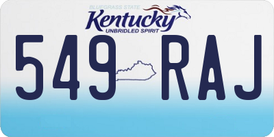 KY license plate 549RAJ