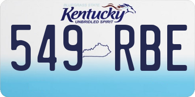 KY license plate 549RBE