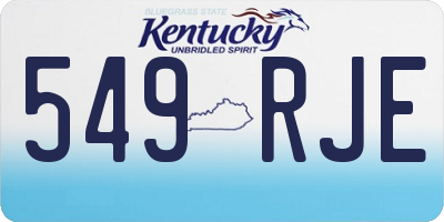 KY license plate 549RJE