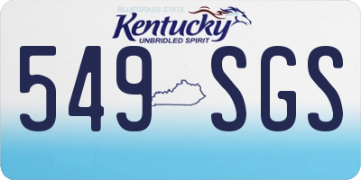 KY license plate 549SGS