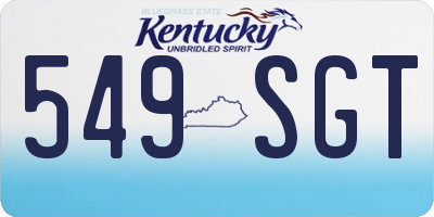 KY license plate 549SGT