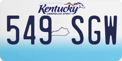 KY license plate 549SGW