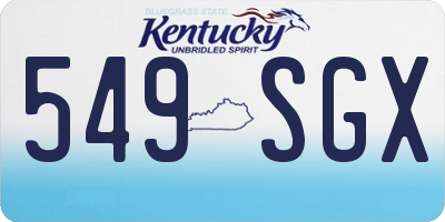 KY license plate 549SGX