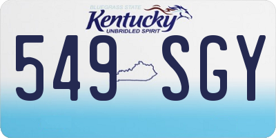 KY license plate 549SGY