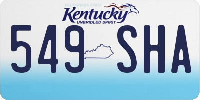 KY license plate 549SHA