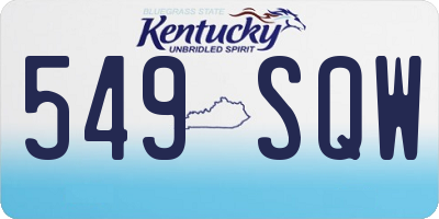 KY license plate 549SQW