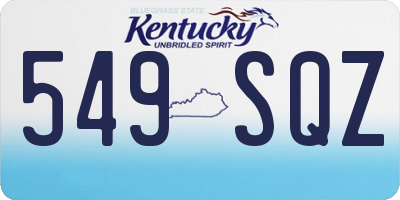 KY license plate 549SQZ