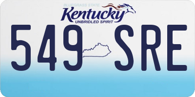 KY license plate 549SRE
