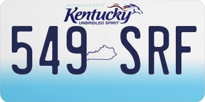 KY license plate 549SRF