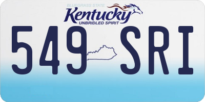 KY license plate 549SRI