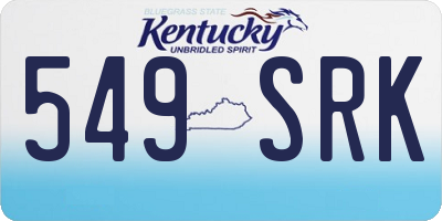 KY license plate 549SRK