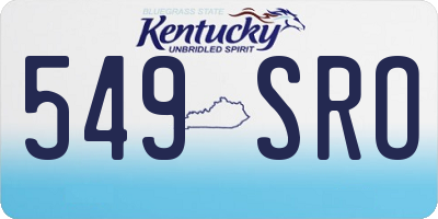 KY license plate 549SRO