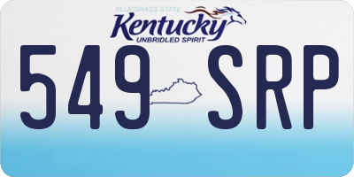 KY license plate 549SRP