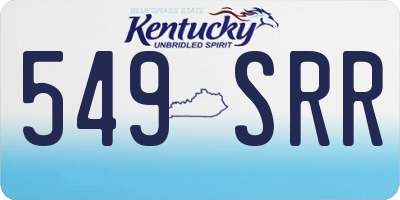 KY license plate 549SRR