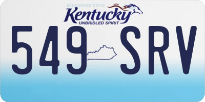 KY license plate 549SRV