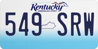 KY license plate 549SRW