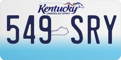 KY license plate 549SRY