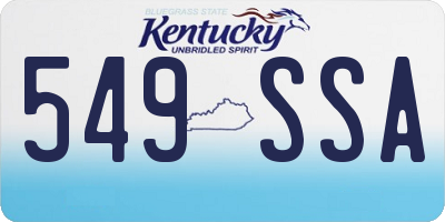 KY license plate 549SSA