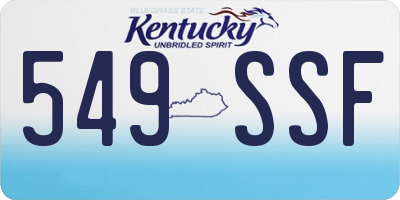 KY license plate 549SSF